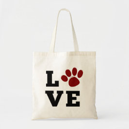 Liebe Paw Print Animal Lover Dog Lover Foto Tragetasche