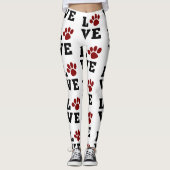 Liebe Paw Print Animal Lover Dog Lover Leggings (Vorderseite)