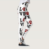 Liebe Paw Print Animal Lover Dog Lover Leggings (Rechts)