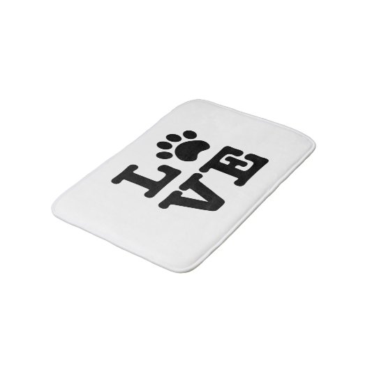 Liebe Paw Print Bath Mat Badematte (Schrägansicht)