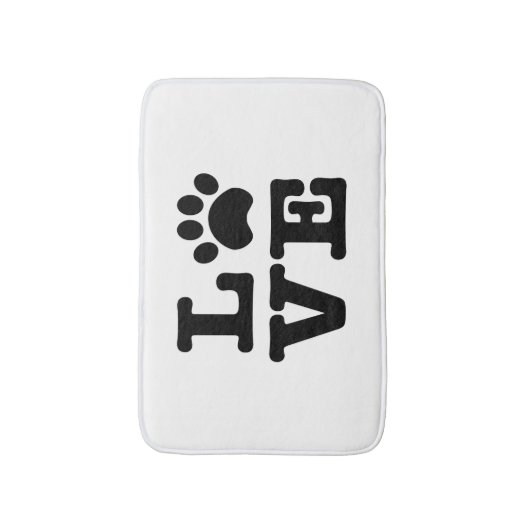 Liebe Paw Print Bath Mat Badematte (Vorderseite Vertikal)