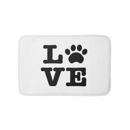 Liebe Paw Print Bath Mat Badematte (Vorderseite)