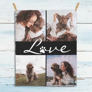 Liebe Paw Print Dog Lover Foto Fleecedecke