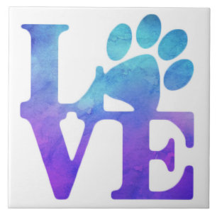 Liebe Paw Print - Geschenke für Hundefreunde Fliese