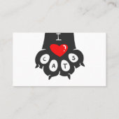 Liebe Paw Print - Hintergrundfarbe auswählen Visitenkarte (Rückseite)