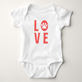 Liebe Paw Print (Katze, Hund, Haustier) Baby Strampler