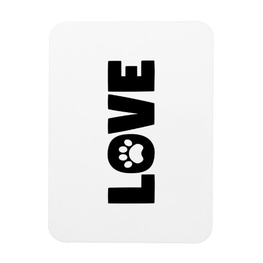 Liebe Paw Print Magnet (Vertikal)