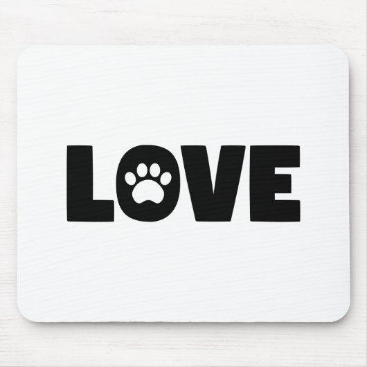 Liebe Paw Print Mousepad (Vorne)