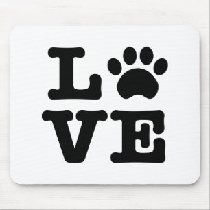 Liebe Paw Print Mousepad