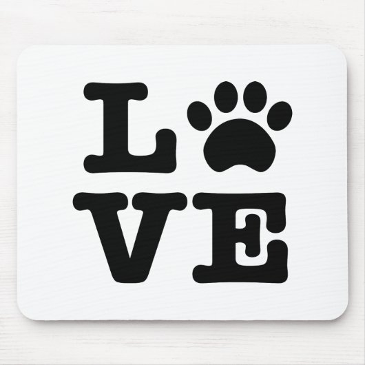 Liebe Paw Print Mousepad (Vorne)