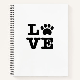 Liebe Paw Print Notizblock