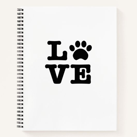 Liebe Paw Print Notizblock (Vorderseite)