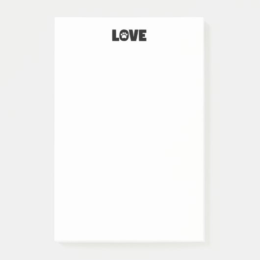 Liebe Paw Print Post-it Klebezettel (Vorderseite)