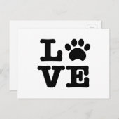 Liebe Paw Print Postcard Postkarte (Vorne/Hinten)