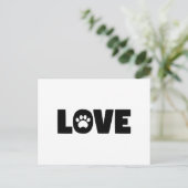 Liebe Paw Print Postkarte (Stehend Vorderseite)