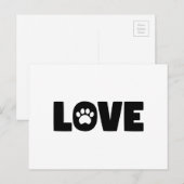 Liebe Paw Print Postkarte (Vorne/Hinten)