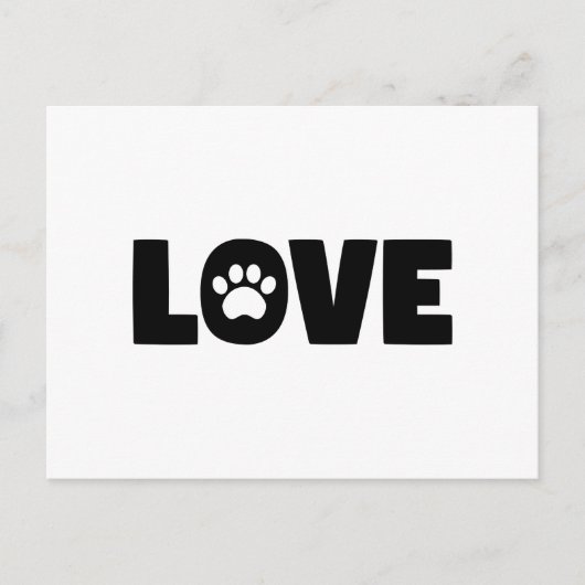Liebe Paw Print Postkarte (Vorderseite)