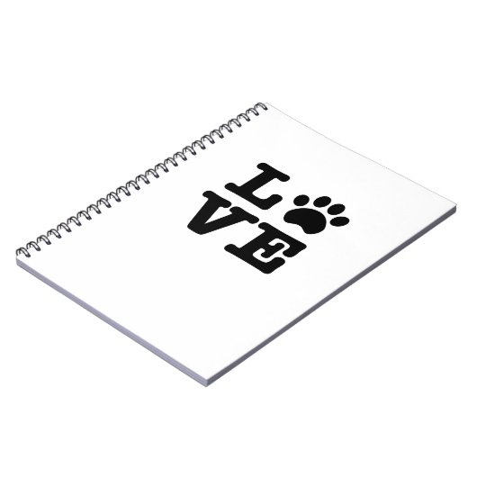 Liebe Paw Print Spiral Notebook Notizblock (Linke Seite)