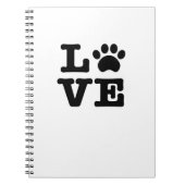 Liebe Paw Print Spiral Notebook Notizblock (Vorderseite)