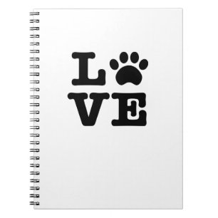 Liebe Paw Print Spiral Notebook Notizblock