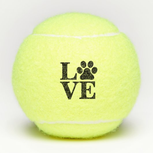 Liebe Paw Print Tennisbälle (Vorderseite)