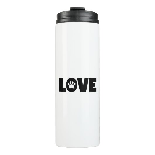 Liebe Paw Print Thermosbecher (Vorderseite)