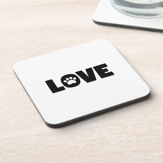 Liebe Paw Print Untersetzer (Linke Seite)