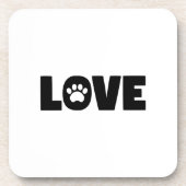 Liebe Paw Print Untersetzer (Vorderseite)