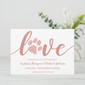 Liebe Paw Print Wedding Non-Foto Save the Date (Stehend Vorderseite)