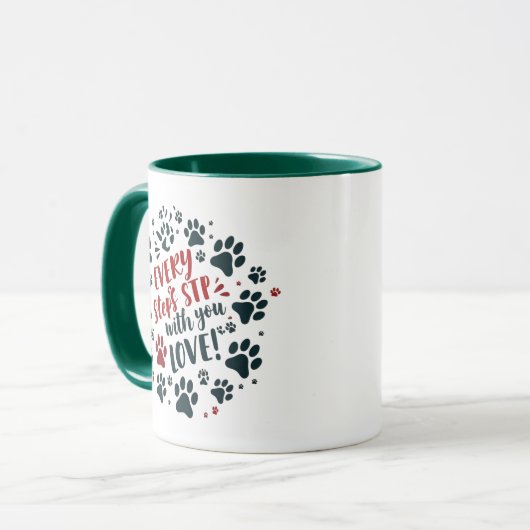 Liebe Paw Prints Tasse (Vorderseite Links)
