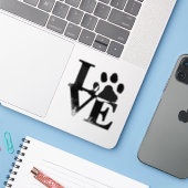 Liebe Paw Sticker (Laptop mit iPhone)