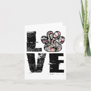 Liebe Paw Tattoo Blume Dog Lover _1 Karte