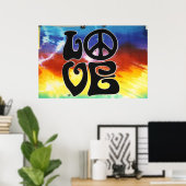 Liebe & Peace 60er Retro Poster (Heimbüro)
