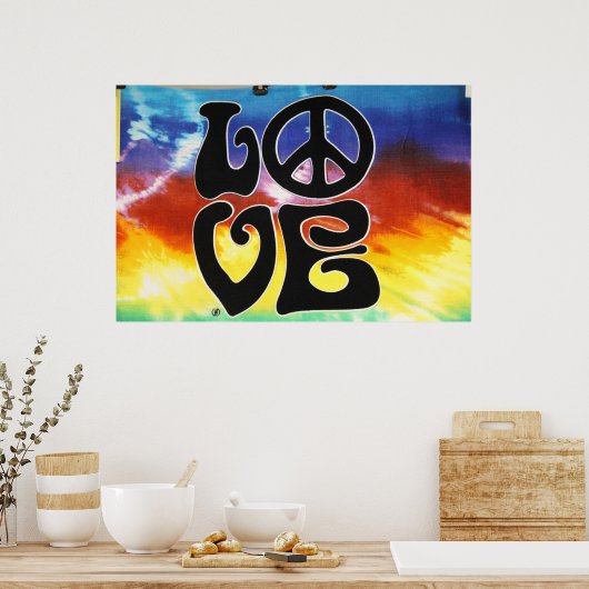Liebe & Peace 60er Retro Poster (Küche)