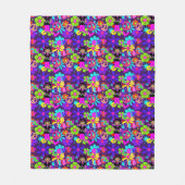 Liebe & Peace 60's Hippie Blume Power Groovy Fleecedecke (Vorderseite)