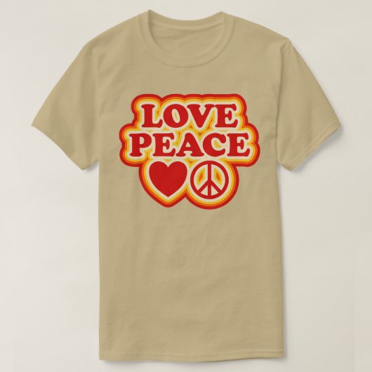 Liebe Peace 70er Retro Design T-Shirt (Design vorne)
