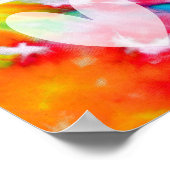 Liebe Peace Abstrakt Boho Wassercolor Rainbow Bati Poster (Ecke)