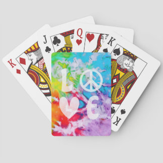Liebe Peace Abstrakt Boho Watercolor Rainbow Batik Spielkarten