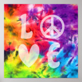 Liebe Peace Abstrakt Bright Rainbow Batik Gefärbte Poster (Vorne)