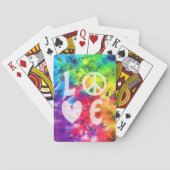 Liebe Peace Abstrakt Bright Rainbow Batik Gefärbte Spielkarten (Rückseite)