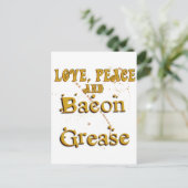 Liebe Peace & Bacon Grease Postkarte (Stehend Vorderseite)