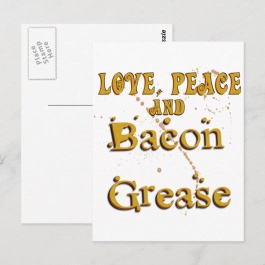 Liebe Peace & Bacon Grease Postkarte (Vorne/Hinten)