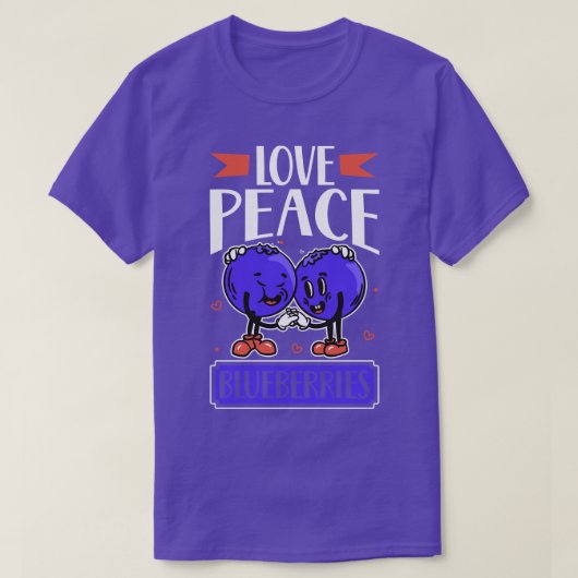 Liebe Peace Blueberries Blaubeere T-Shirt (Design vorne)