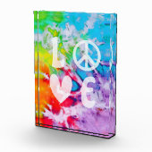 Liebe Peace Boho Abstrakt Watercolor Rainbow Batik Fotoblock (Rechts)