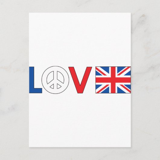 Liebe Peace Britain Postkarte (Vorderseite)