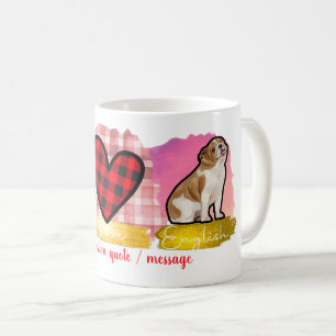 Liebe Peace Bulldog Valentinstag Hund Lover Kaffeetasse