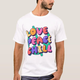 Liebe Peace Chill, Groovy Vibes Art T-Shirt