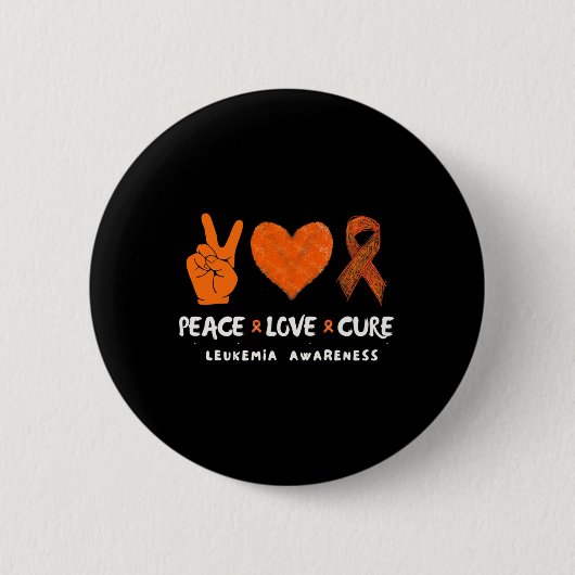 Liebe Peace Cure Leukämie Bewusstsein Button (Vorderseite)