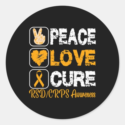 LIEBE PEACE CURE RSD CRPS AWARENZ RUNDER AUFKLEBER (Vorderseite)