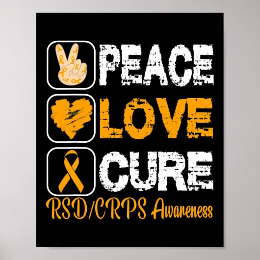 Liebe Peace Cure Rsd Crps Bewusstsein Poster (Vorne)